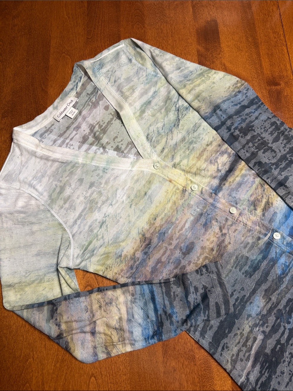 Coldwater Creek Multi-Color Lightweight Button Cardigan